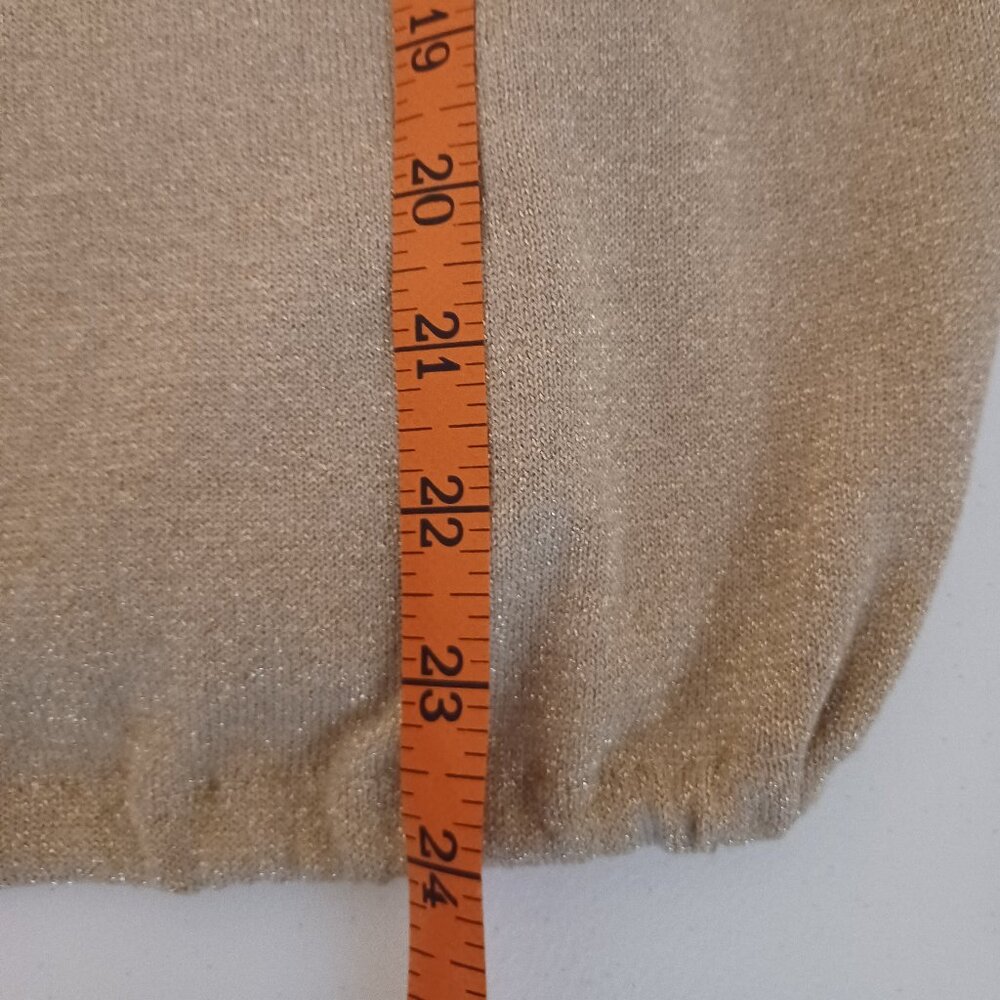 Women's Charter Club Gold long sleeve‎ top with Zipper on left shoulder Size Med - Picture 5 of 6